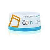 Memorex 15404001 Music CD-R DA, 80 Minute, 700 MB 40x (White, 30-Pack Spindle)