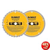 DeWalt DW3128P5 Series 20 12-Inch 80 Tooth & 12-inch 32T ATB Thin Kerf Crosscutting Miter Saw Blade with 1-Inch Arbor, 2 Pack