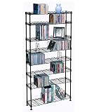 Atlantic 8-Shelf Steel Multimedia Storage Rack (Black)