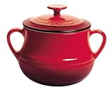 Le Creuset Stoneware 4-Quart Bean Pot with Cover, Red