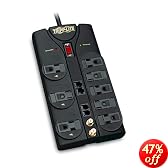 Tripp Lite TLP810NET Protect It! Surge Protector/Suppressor 8 outlets (6 Transformers) 10ft Cord 3690 Joules