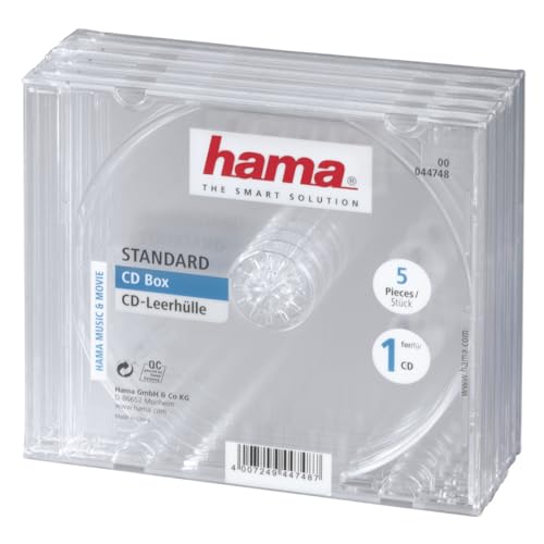 Heimkinosysteme: Hama 5er-Pack CD-Boxen Transparent