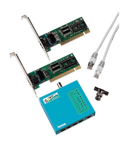 Heimkinosysteme: Hama Netzwerk-Starter-Kit (2 PCI-Karten + Hub + Kabel + SW + Adapter)