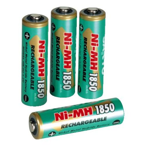 Heimkinosysteme: Hama NiMH-Akku-Set Sanyo Mignon AA KR15/51 (1,2V / 1850mAh) 4er-Pack blau