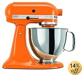 KitchenAid KSM150PSTG Artisan Series 5-Quart Mixer, Tangerine