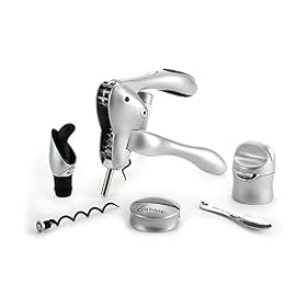 Metrokane Rabbit Wine Opener Gift Set  Silver