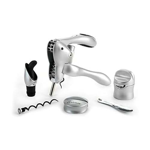 Metrokane Rabbit Wine Opener Gift Set, Silver