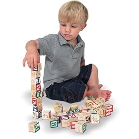 Deluxe 50-piece Wooden ABC/123 Blocks Set