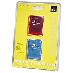 Playstation 2 Memory Card 8MB 2PK Red/Blue