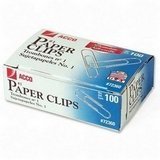 Acco(R) Premium Silverette Paper Clips, No. 1 Regular, Box Of 100