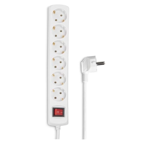 Heimkinosysteme: Hama Steckdosenleiste 6fach 45� mit Schalter, Wei�