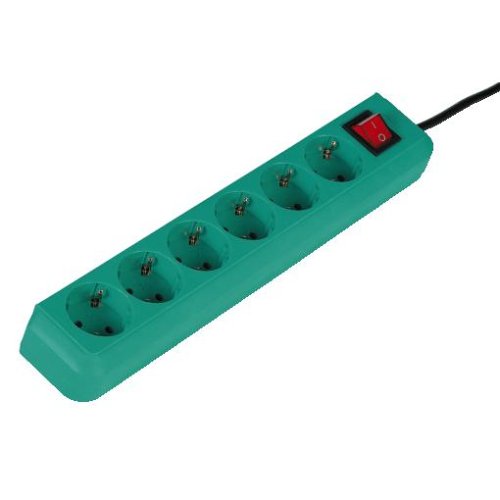 Heimkinosysteme: Hama Steckdosenleiste 6fach, Mint-T�rkis