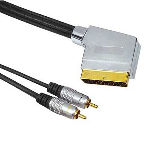Heimkinosysteme: HomeTheatre Verbindungskabel Scart-Stecker (OUT) - 2 Cinch-Stecker, 5 m