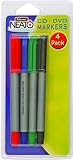 Fellowes CD/DVD Markers - CD labelling pen - black, blue, red, green