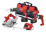 Milwaukee 0923-29 18 Volt 1/2" Lok-Tor Hammer-Drill, Sawzall "The Hatchet", Circular Saw & Worklight Combo Kit