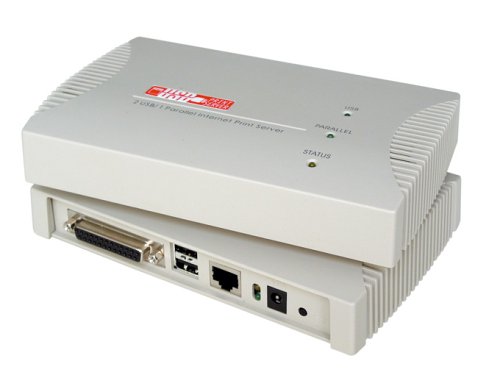 Audio und Video: USB + Parallel LAN Print Server 10/100