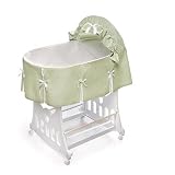 Waffle Bassinet Cradle with Toy Box Base - Sage