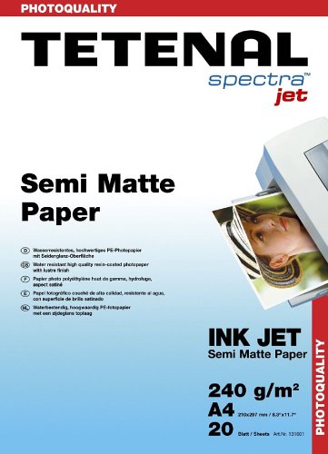TV Ger&auml;te: Tetenal Semi Matte Papier A4 240g/m� 20Blatt Tintenstrahldrucker