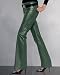 Leather low-rise flare jeans
