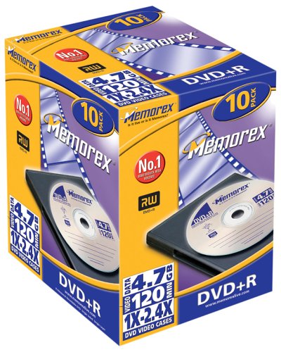 MP3 Player: Memorex DVD+R DVD-Rohlinge 4,7GB (1 - 2,4x) 10er Pack