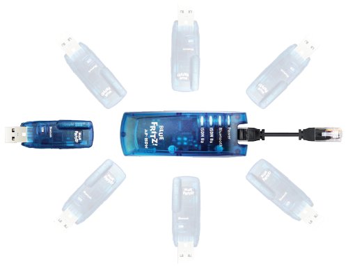 Elektronik und Foto: AVM BlueFRITZ! ISDN-Set V2.0 bestehend aus externem Bluetooth ISDN-Modem und Bluetooth USB-Dongle