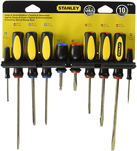 Stanley 60-100 10-Piece Standard Fluted Screwdriver Set. 