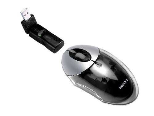 NoteBook: Neolec Crystal RF Nero, optische Maus, 3Tasten, Scroll-Rad, USB+PS/ 2 (schwarz)