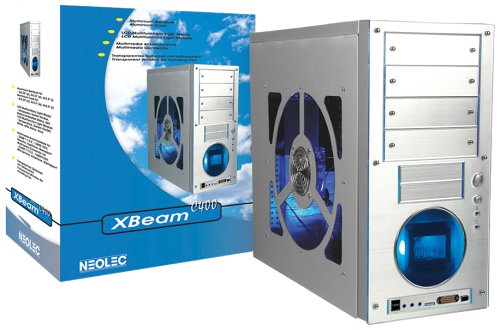 NoteBook: Neolec XBeam C400 Aluminium-PC-Geh�use mit blauer Kaltlicht-Innenbeleuchtung