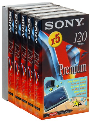 Festplatten: Sony 5E120V VHS-Kassette (120min) 5erPack mit Wallet