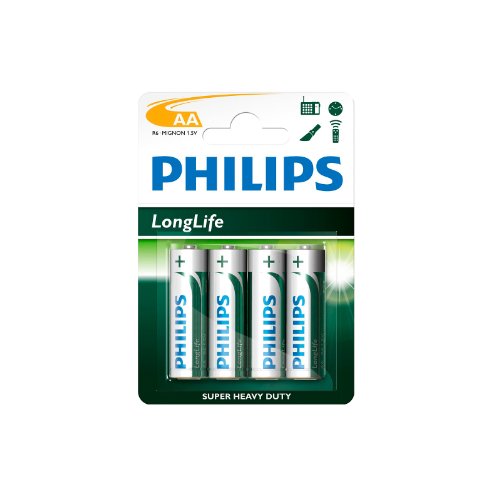 Projektoren: Philips R6-P4/00b LONGLIFE - Zink Kohle Mignon Batterien 4er Pack