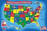 USA and World Maps Floor Map Set