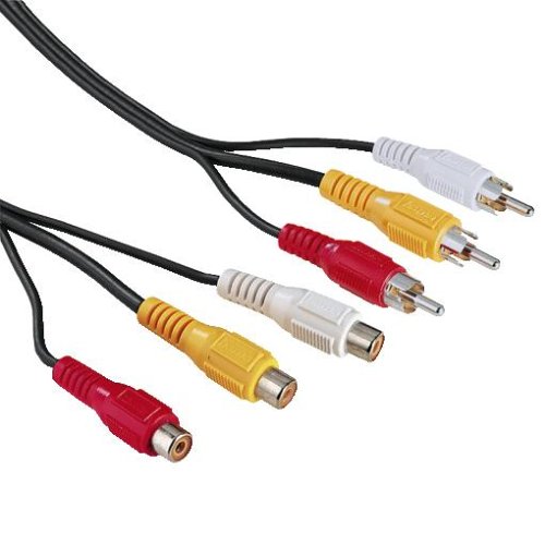 Heimkinosysteme: Hama 3 Cinch-Stecker - 3 Cinch-Kupplungen, 5 mCinch-Kabel