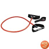 SPRI ES501R Xertube Resistance Band with Door Attachment and Exercise Charts (Red, Medium)