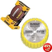 DEWALT DW3578F8 Heavy Duty 10-Pack of 7-1/4 Inch 24 Tooth Framing Blades with FREE DEWALT Football