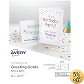 Avery 3378 Personal creations textured heavyweight 1/2-fold cards/envs, 5-1/2x8-1/2, 30/bx