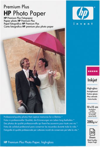 Heimkinosysteme: Hewlett-Packard Premium Plus Photo Paper, hochgl�nzend, randlos Papier 100x150mm 20Blatt 240g/m�