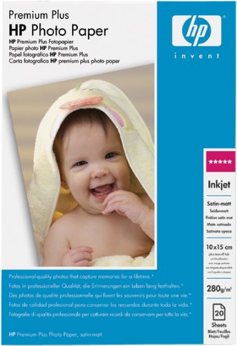 Heimkinosysteme: Hewlett-Packard Premium Plus Foto, seidenmatt Papier 100x150mm 20Blatt 236g/m� DeskJet/OfficeJet/PSC/PhotoSmart