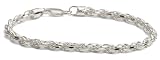 Sterling Silver 4.4mm Diamond-Cut Link Bracelet, 7.5"