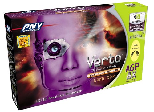 Projektoren: PNY Electronics Verto NVidia GeForce4 MX440 , 64 MB DDR, TV-Out Grafikkarte