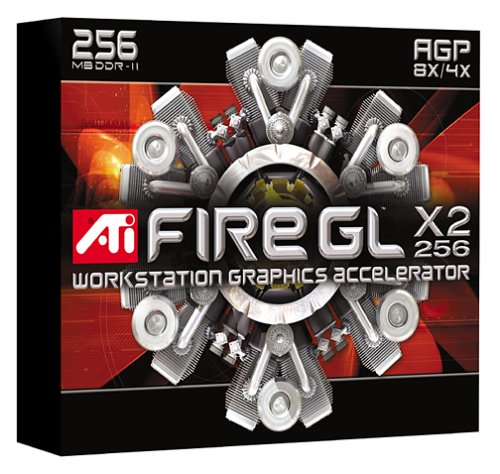Elektronik und Foto: ATI FireGL X2-256 Grafikkarte AGP 256MB FGL 9800 DDR2 DVI-I