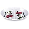 Portmeirion Pomona Earthenware 14-1/2 x 9-1/4-Inch Oval Divided Dish