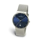 Skagen Mens Stainless Steel Watch w/ Stainless Steel Mesh Band
