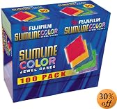 Fujifilm Media 25367101 Empty Color Slim Jewel Cases - 100 Pack