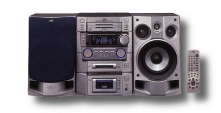 Telekommunikation: JVC MX-WMD 90 R Monoblock-Hifi mit Lautsprecherpaar Kompaktanlage silber