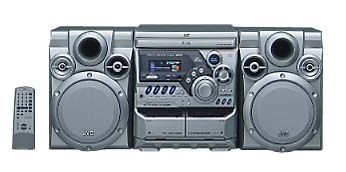 Telekommunikation: JVC MX-K 1 R Monoblock-Hifi mit Lautsprecherpaar Kompaktanlage silber