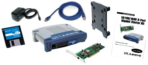 Lautsprecher: Linksys EG0801SK EtherFast 10/100/1000 8+1 Workgroup Gigaswitch Starter Kit