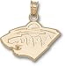 Minnesota Wild "Wild Cat Logo" 5/8" Pendant - 14KT Gold Jewelry