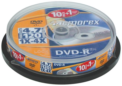 MP3 Player: Memorex DVD-R 1x-4x DVD-Rohlinge 10+1 Spindel, 4,7 GB