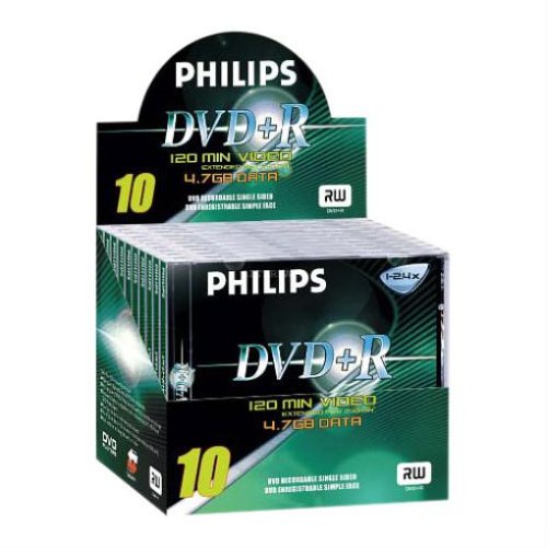 Projektoren: Philips DVD+R 10er Pack Jewelcase, 4,7 GB, 4x Speed DVD-Rohlinge