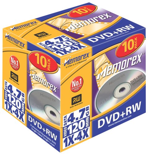 MP3 Player: Memorex DVD+RW DVD-Rohlinge 4,7 GB (1x-4x) 10er Pack Jewel Case